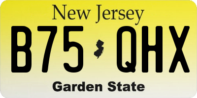 NJ license plate B75QHX