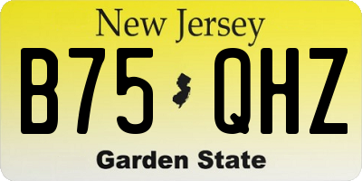 NJ license plate B75QHZ