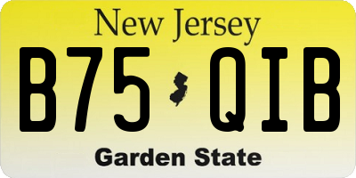 NJ license plate B75QIB