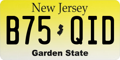 NJ license plate B75QID