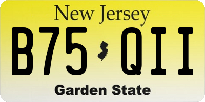 NJ license plate B75QII