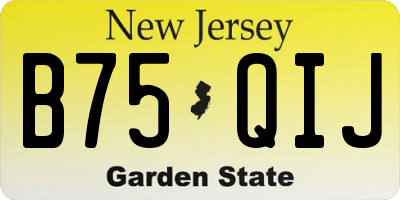 NJ license plate B75QIJ