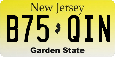 NJ license plate B75QIN