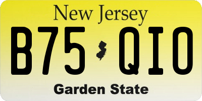NJ license plate B75QIO