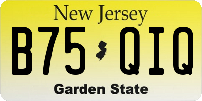 NJ license plate B75QIQ