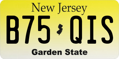 NJ license plate B75QIS