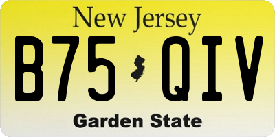NJ license plate B75QIV