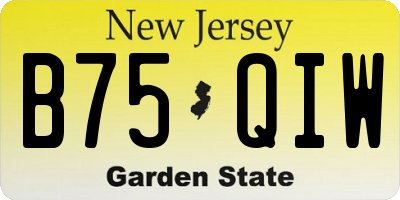 NJ license plate B75QIW
