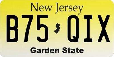 NJ license plate B75QIX