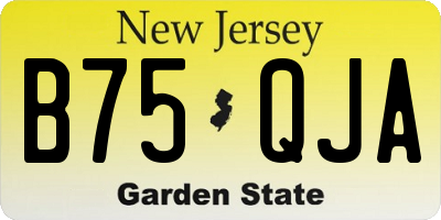 NJ license plate B75QJA