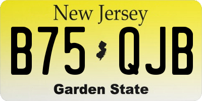NJ license plate B75QJB