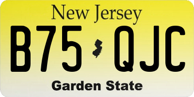NJ license plate B75QJC