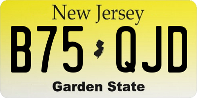 NJ license plate B75QJD