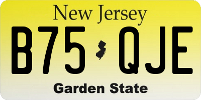 NJ license plate B75QJE