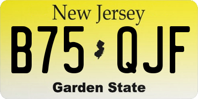 NJ license plate B75QJF