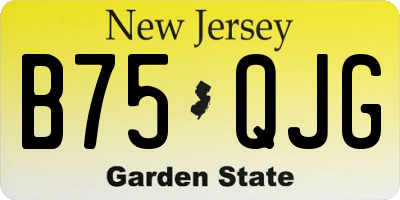 NJ license plate B75QJG