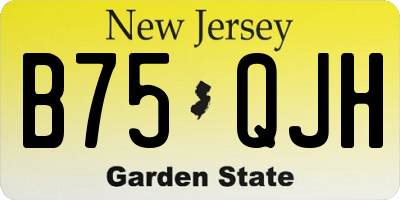 NJ license plate B75QJH