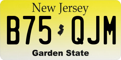 NJ license plate B75QJM