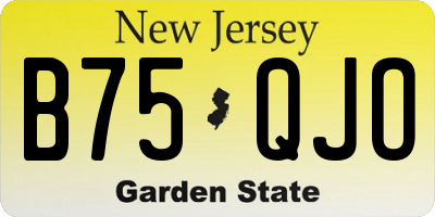 NJ license plate B75QJO