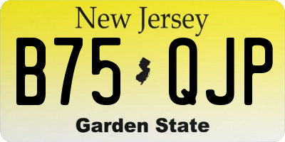 NJ license plate B75QJP