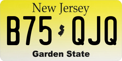 NJ license plate B75QJQ