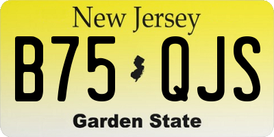 NJ license plate B75QJS