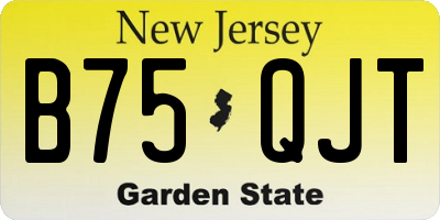 NJ license plate B75QJT