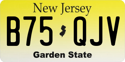 NJ license plate B75QJV
