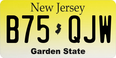NJ license plate B75QJW