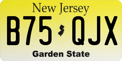 NJ license plate B75QJX