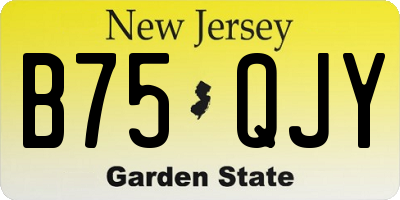 NJ license plate B75QJY