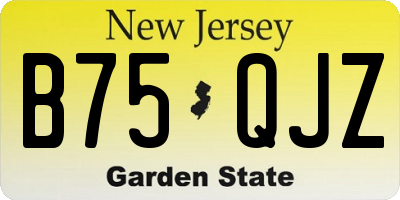 NJ license plate B75QJZ