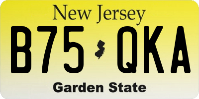 NJ license plate B75QKA