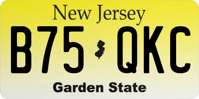 NJ license plate B75QKC