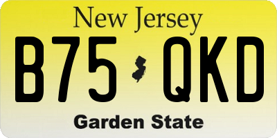 NJ license plate B75QKD