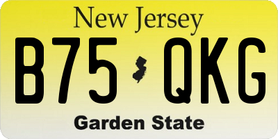 NJ license plate B75QKG