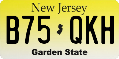 NJ license plate B75QKH