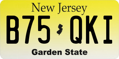 NJ license plate B75QKI