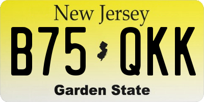 NJ license plate B75QKK