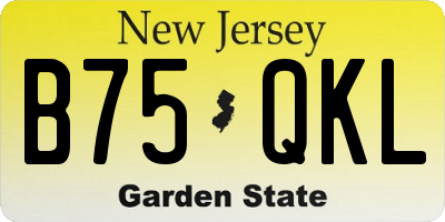 NJ license plate B75QKL
