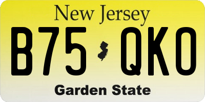 NJ license plate B75QKO