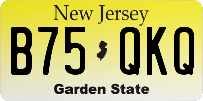 NJ license plate B75QKQ