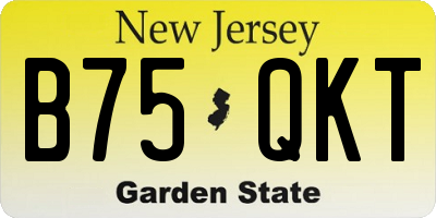 NJ license plate B75QKT