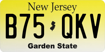 NJ license plate B75QKV