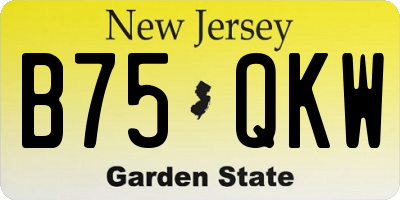 NJ license plate B75QKW