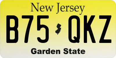 NJ license plate B75QKZ