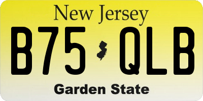 NJ license plate B75QLB