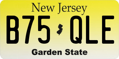 NJ license plate B75QLE