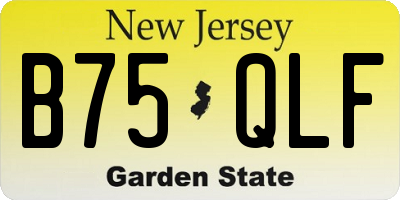 NJ license plate B75QLF