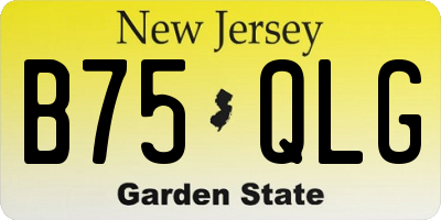 NJ license plate B75QLG
